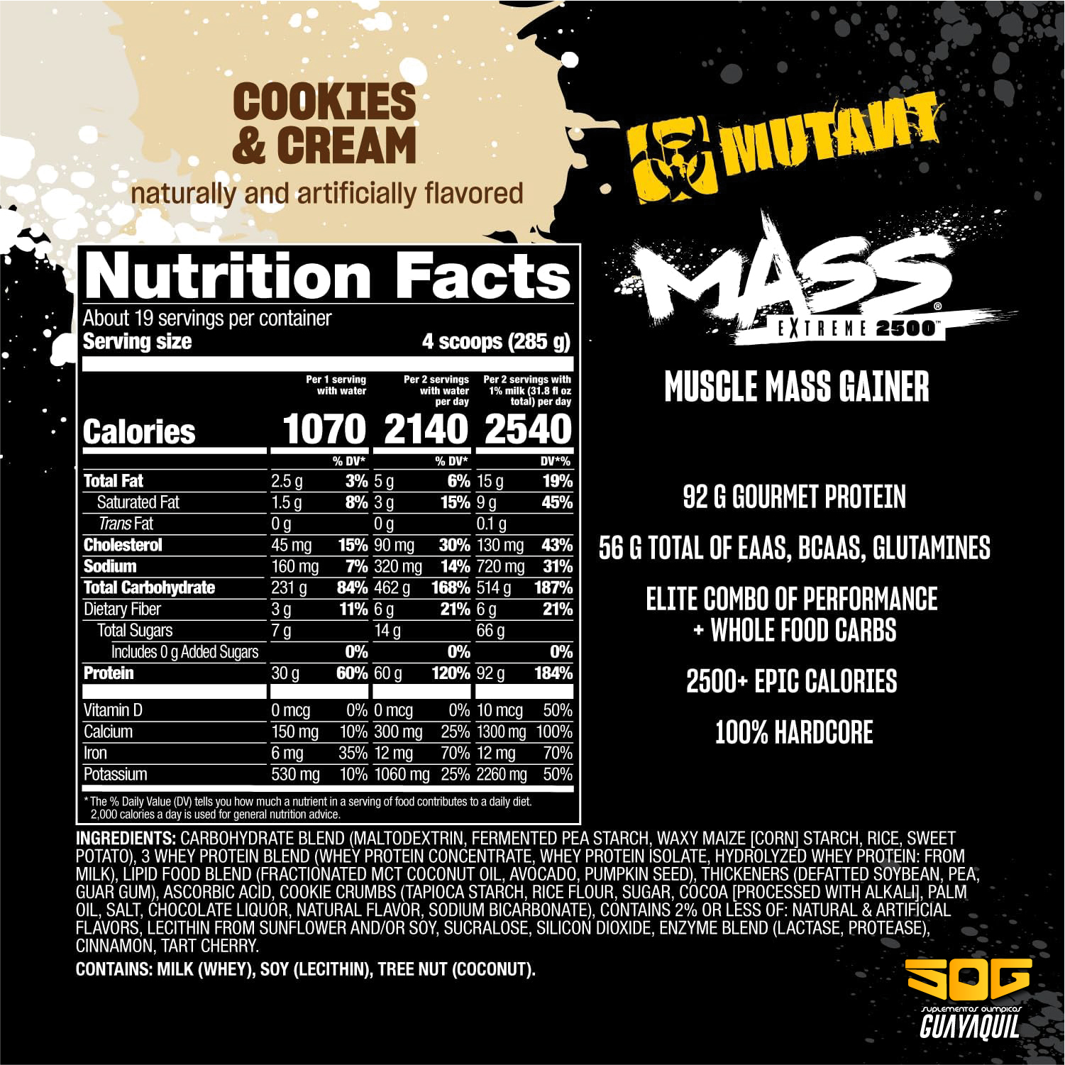 GANADOR DE MASA MUTANT MASS XTREME 20 LB - Imagen 5